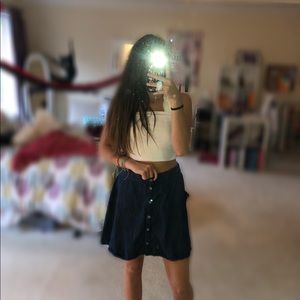 denim button down skirt